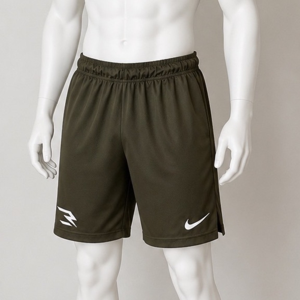 Nike 3 Brand Russell Wilson Boys Large Olive Green Athletic Shorts Kids L 12-13